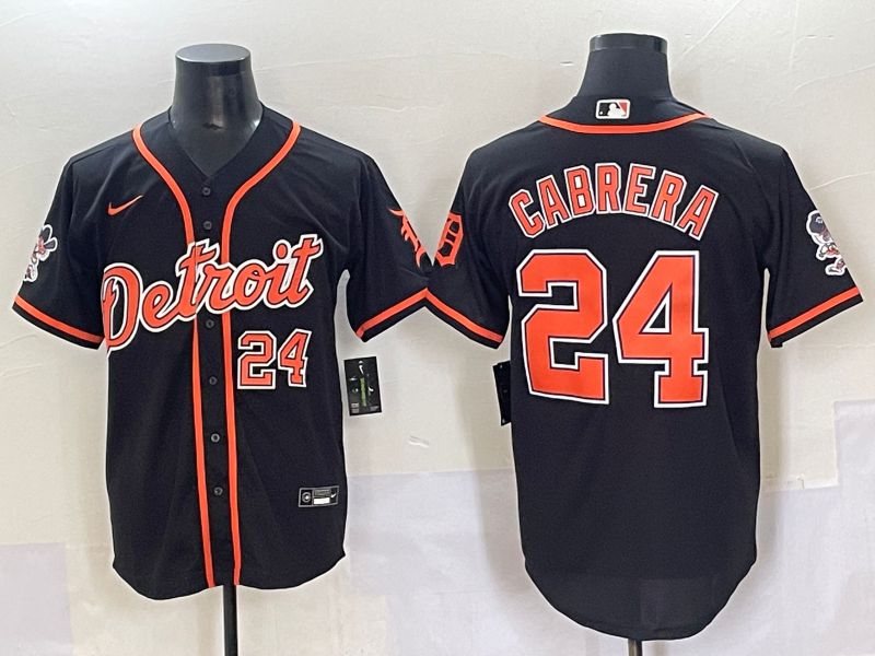 Men 2025 Detroit Tigers #24 Cabrera Black Joint Name Nike MLB Jersey style 4->detroit tigers->MLB Jersey